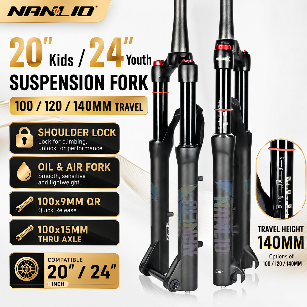 Nanlio Kids Youth MTB Suspensi - огляд і ціна Mountain Biking Youth