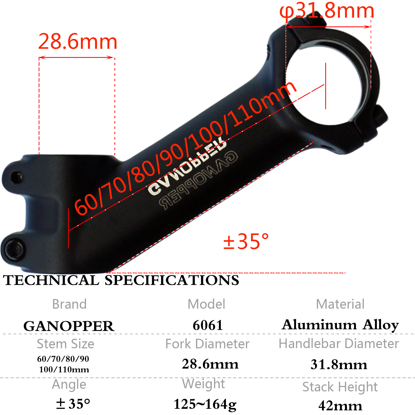 17 25 35 Degree Mountain Bike  - огляд і ціна Handlebar Riser Stem