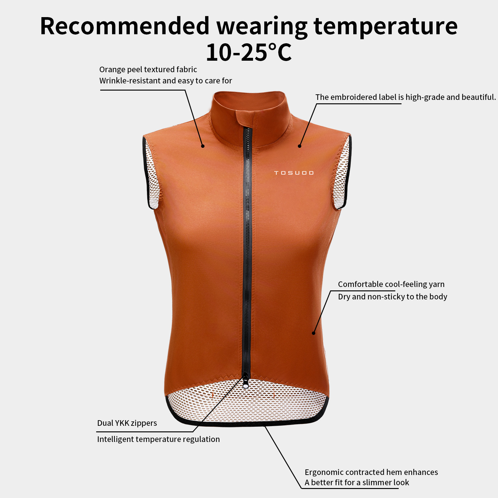 TOSUOD Men Jerseys Windproof L - огляд і ціна Mountain Biking Vest