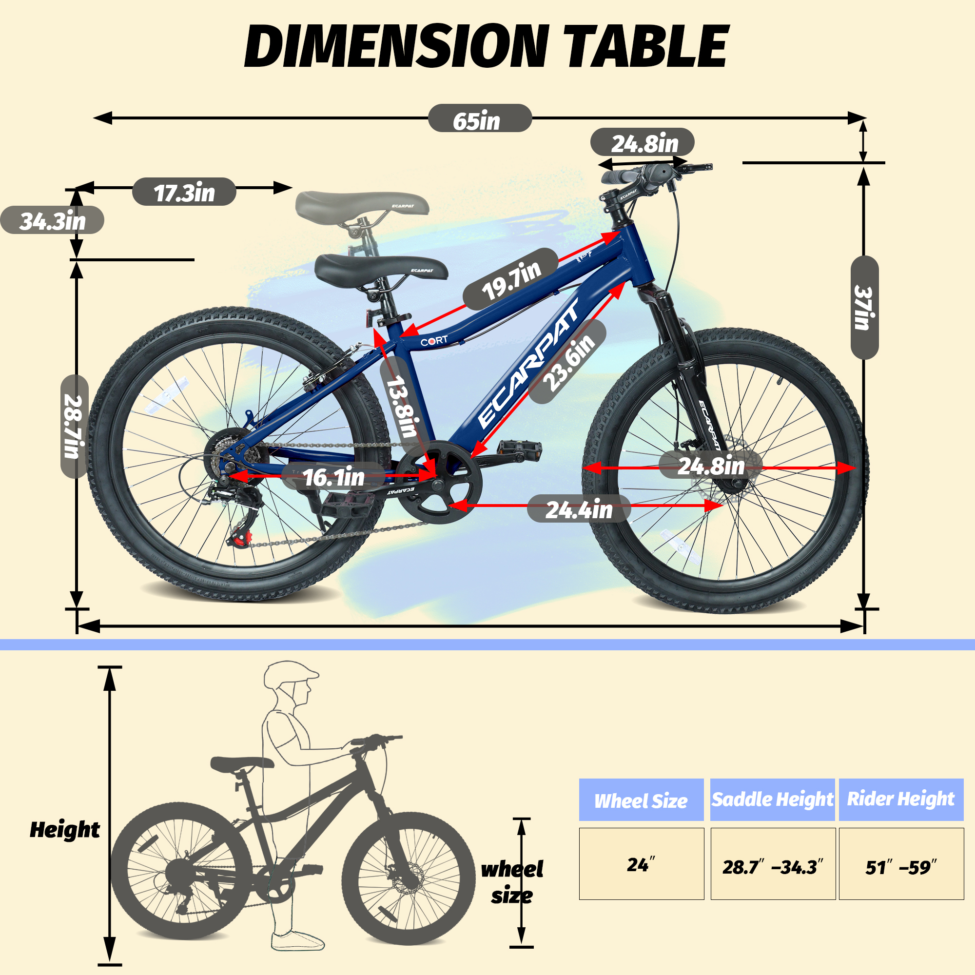 24 Inch Youth Mountain Bike -  - огляд і ціна Mountain Biking Youth