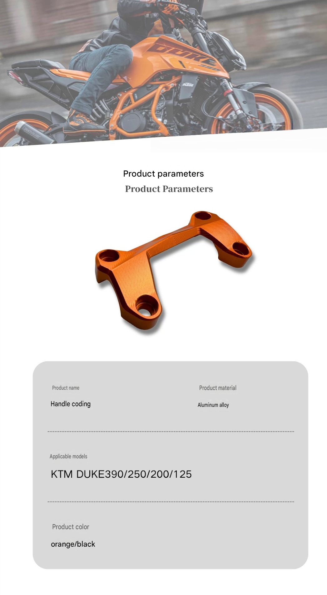 For KTM DUKE 390 250 200 125 C - огляд і ціна Handlebar Riser Stem